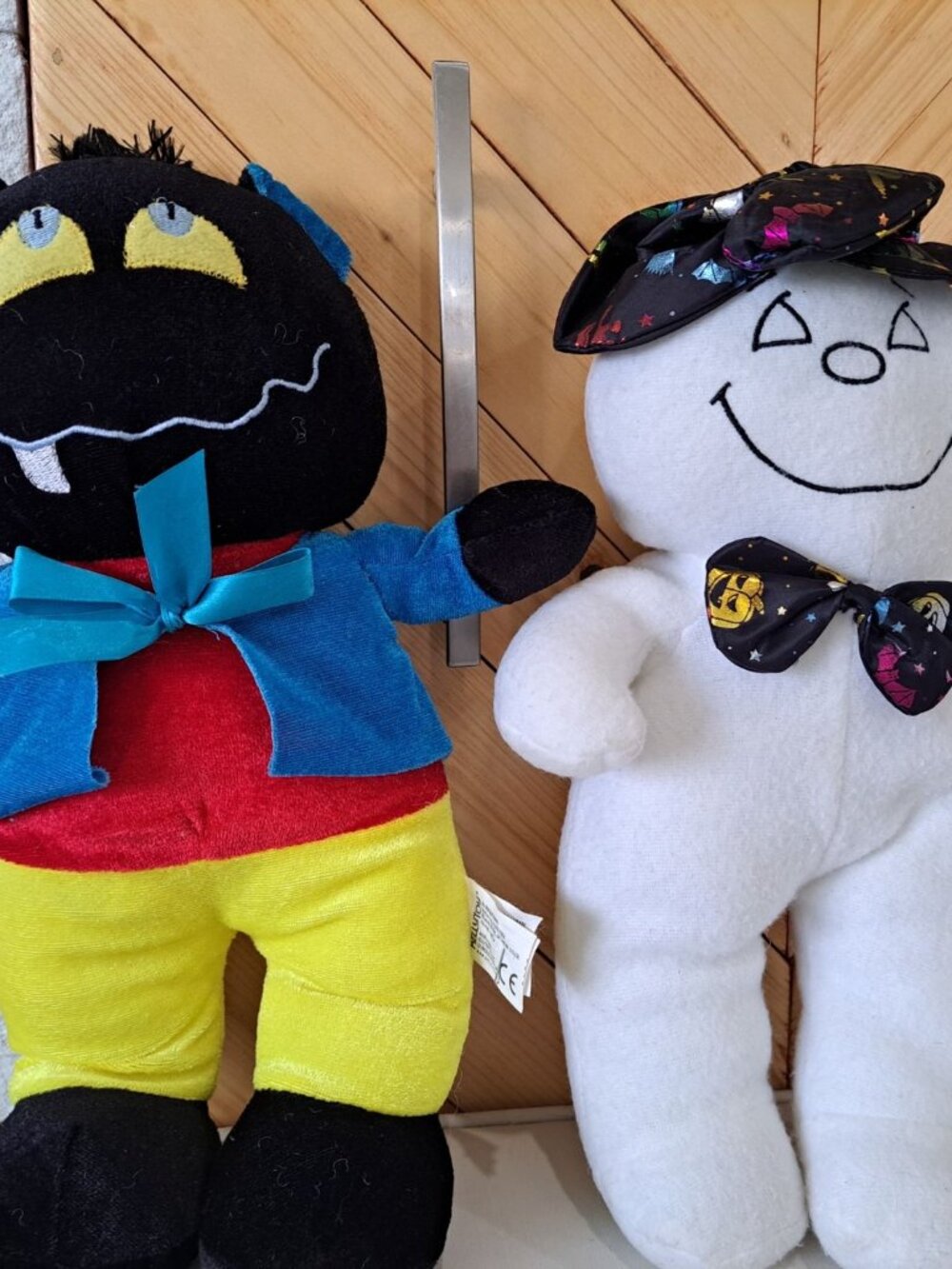 Set Of 2 Hallowee Plush Dolls Black Monster White Ghost 12" Soft Stuffed Toys